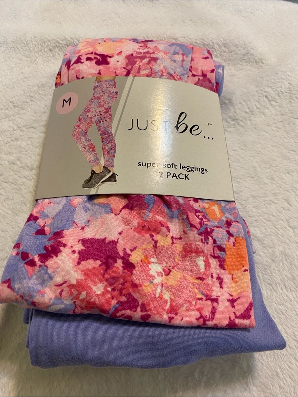 wonder nation Pink Floral & Lavender Girls' Leggings 2-Pack